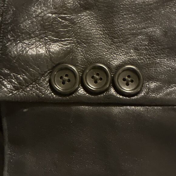 Vintage Banana Republic Women’s Black Genuine Soft Leather Jacket Coat 6 - Picture 4 of 6